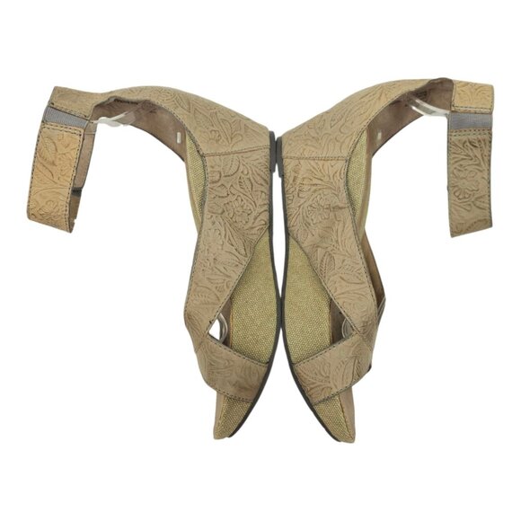 OTBT Hobart Platform Wedge Sandals Womens 10M Ankle Strap Embossed Leather - Picture 6 of 15